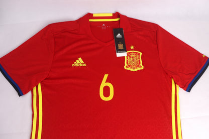 Spain 2016 Home BNWT Iniesta [L] Apparel Original Authentic Football Soccer Jersey Kit Shirt Nameset