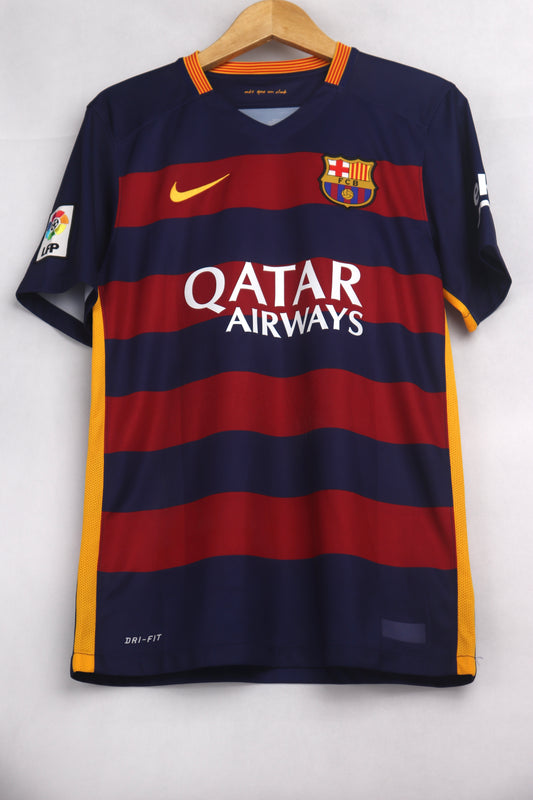 Barcelona 2015 Home Messi [S] Apparel Original Authentic Football Soccer Jersey Kit Shirt Nameset
