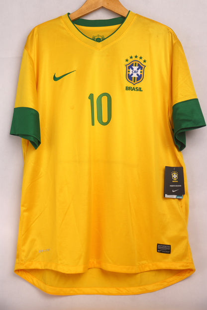 Brazil 2012 Home BNWT Ronaldinho [XL] Apparel Original Authentic Football Soccer Jersey Kit Shirt Nameset