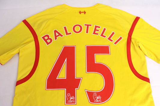 Liverpool 2014 Away Balotelli [M] Apparel Original Authentic Football Soccer Jersey Kit Shirt Nameset