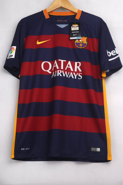 Barcelona 2015 Home BNWT Messi [M] Apparel Original Authentic Football Soccer Jersey Kit Shirt Nameset