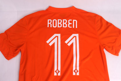Netherlands 2014 Home Robben [M] Apparel Original Authentic Football Soccer Jersey Kit Shirt Nameset