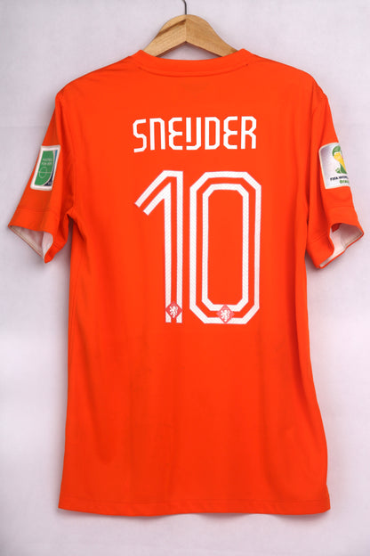 Netherlands 2014 Home Sneijder [M] Apparel Original Authentic Football Soccer Jersey Kit Shirt Nameset