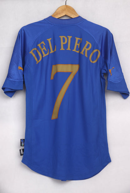 Italy 2004 Home Del Piero [S] Apparel Original Authentic Football Soccer Jersey Kit Shirt Nameset