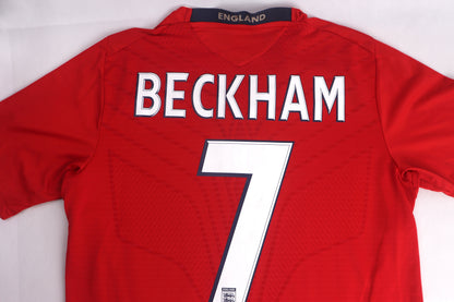 England 2008 Away Beckham [M] Apparel Original Authentic Football Soccer Jersey Kit Shirt Nameset