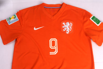 Netherlands 2014 Home Van Persie [M] Apparel Original Authentic Football Soccer Jersey Kit Shirt Nameset