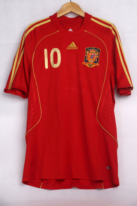 Spain 2008 Home Fabregas [L] Apparel Original Authentic Football Soccer Jersey Kit Shirt Nameset