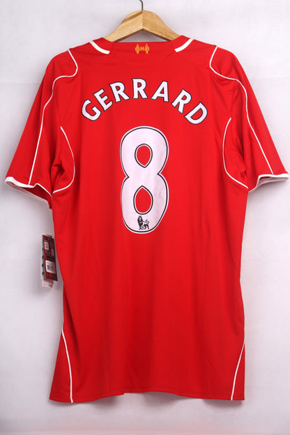 Liverpool 2014 Home BNWT Gerrard [XL] Apparel Original Authentic Football Soccer Jersey Kit Shirt Nameset