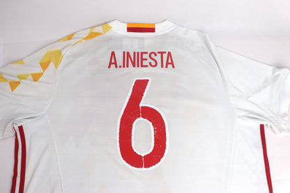Spain 2016 Away BNWT Iniesta [XXL] Apparel Original Authentic Football Soccer Jersey Kit Shirt Nameset