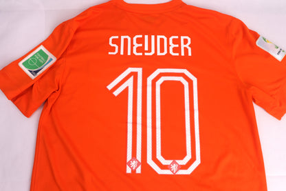Netherlands 2014 Home Sneijder [M] Apparel Original Authentic Football Soccer Jersey Kit Shirt Nameset