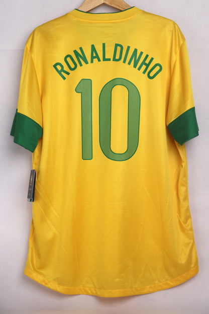 Brazil 2012 Home BNWT Ronaldinho [XL] Apparel Original Authentic Football Soccer Jersey Kit Shirt Nameset