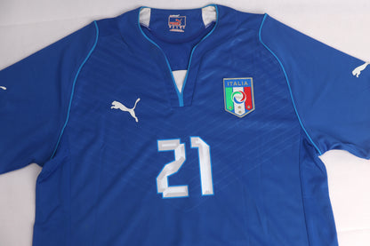 Italy 2013 Home Pirlo [M] Apparel Original Authentic Football Soccer Jersey Kit Shirt Nameset