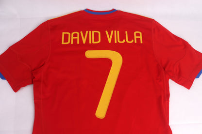 Spain 2010 Home David Villa [M] Apparel Original Authentic Football Soccer Jersey Kit Shirt Nameset