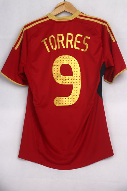 Spain 2009 Home Torres [M] Apparel Original Authentic Football Soccer Jersey Kit Shirt Nameset