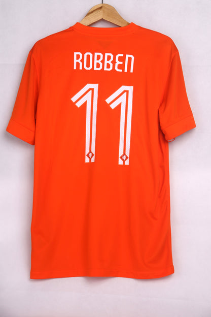 Netherlands 2014 Home Robben [M] Apparel Original Authentic Football Soccer Jersey Kit Shirt Nameset