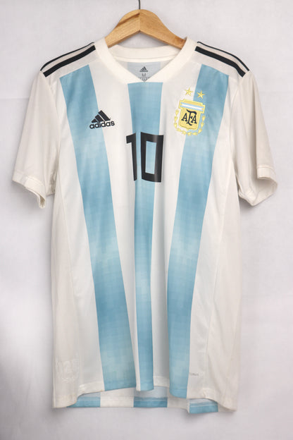 Argentina 2018 Home Messi [M] Apparel Original Authentic Football Soccer Jersey Kit Shirt Nameset