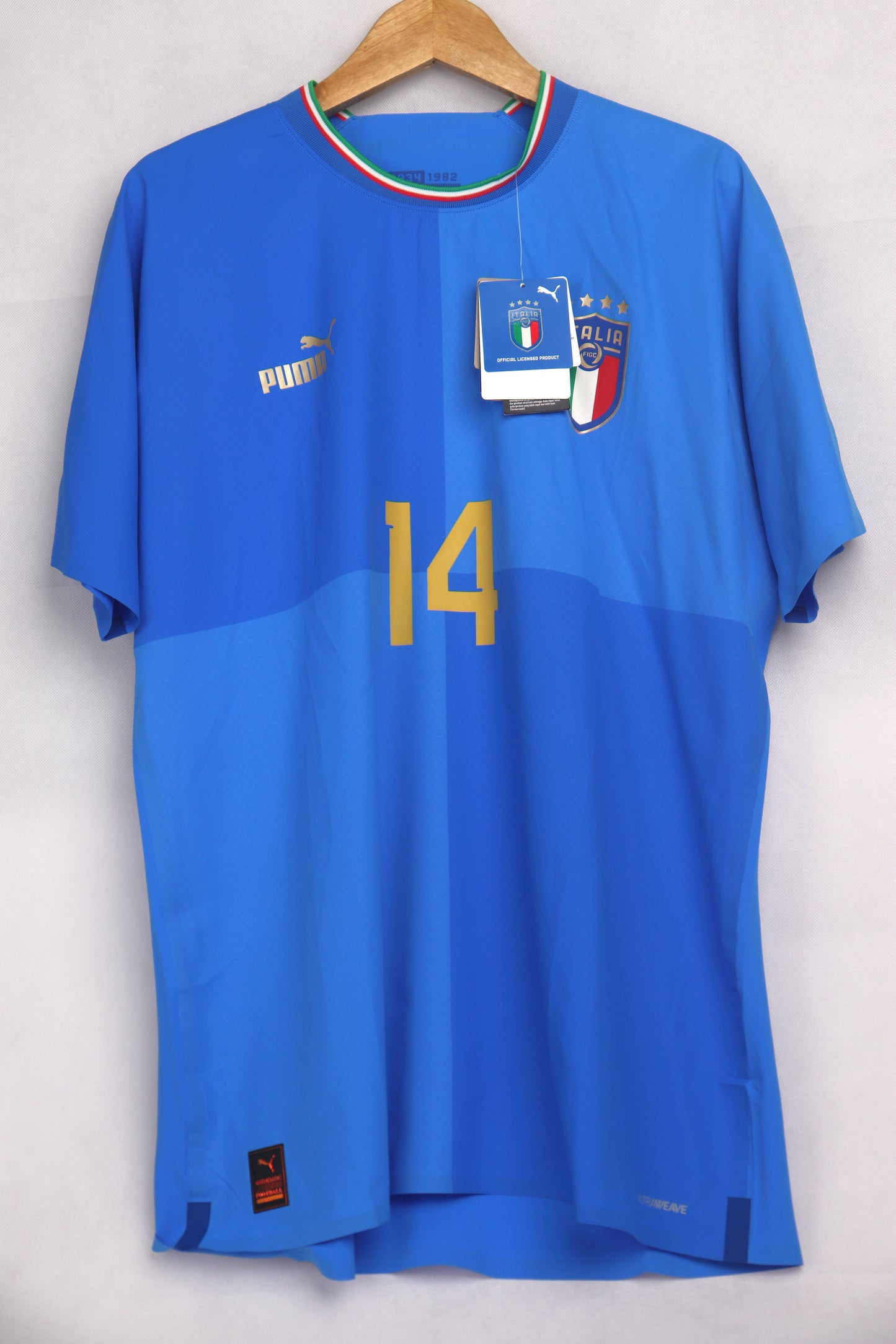 Italy 2022 Home Player Issue BNWT Chiesa [XL]
