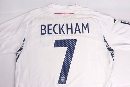 England 2008 Home Beckham [M] Apparel Original Authentic Football Soccer Jersey Kit Shirt Nameset