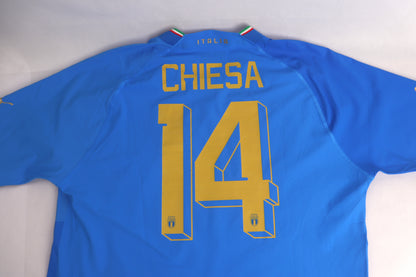 Italy 2022 Home Player Issue BNWT Chiesa [XL] Apparel Original Authentic Football Soccer Jersey Kit Shirt Nameset