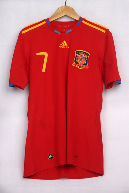 Spain 2010 Home David Villa [M] Apparel Original Authentic Football Soccer Jersey Kit Shirt Nameset