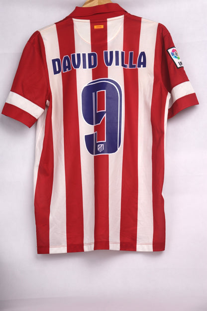 Atletico Madrid 2013 Home David Villa [M] Apparel Original Authentic Football Soccer Jersey Kit Shirt Nameset