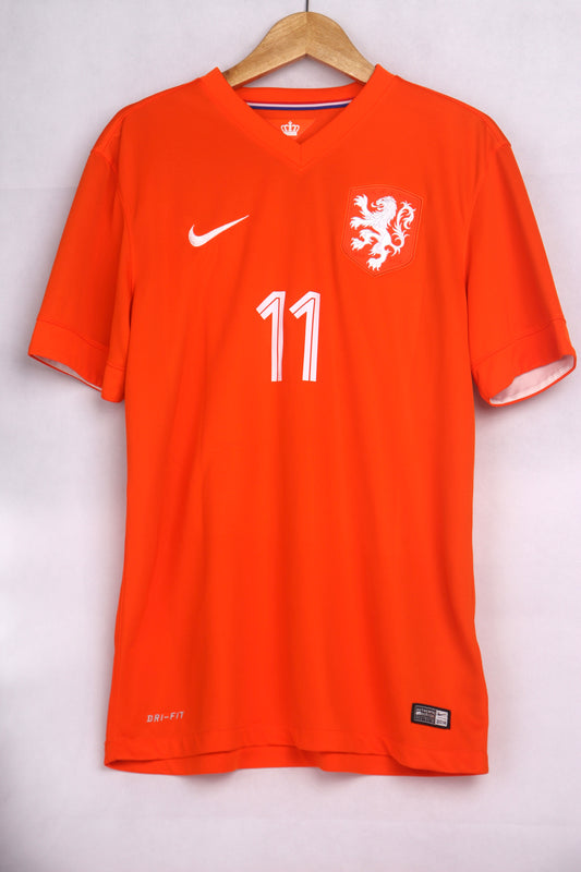 Netherlands 2014 Home Robben [M] Apparel Original Authentic Football Soccer Jersey Kit Shirt Nameset