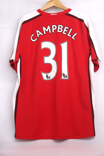 Arsenal 2008 Home Campbell [XL] Apparel Original Authentic Football Soccer Jersey Kit Shirt Nameset