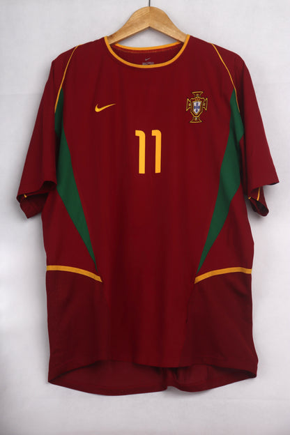 Portugal 2002 Home Ronaldo [L] Apparel Original Authentic Football Soccer Jersey Kit Shirt Nameset