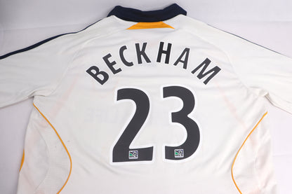 LA Galaxy 2007 Home Beckham [XL] Apparel Original Authentic Football Soccer Jersey Kit Shirt Nameset