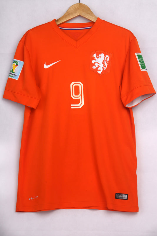Netherlands 2014 Home Van Persie [M] Apparel Original Authentic Football Soccer Jersey Kit Shirt Nameset