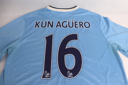 Manchester City 2013 Home Kun Aguero [XL] Apparel Original Authentic Football Soccer Jersey Kit Shirt Nameset