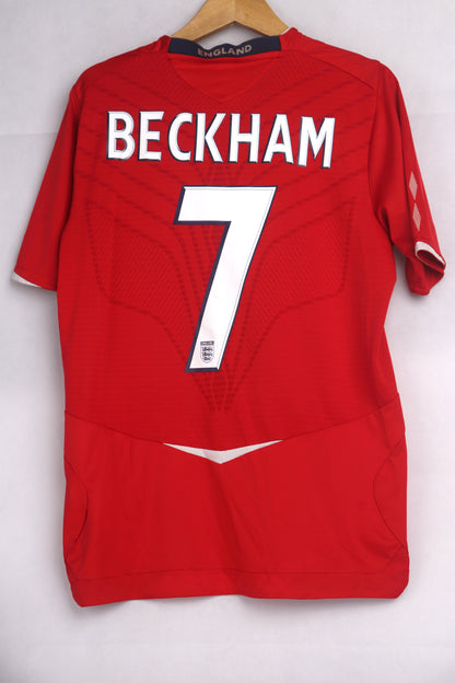 England 2008 Away Beckham [M] Apparel Original Authentic Football Soccer Jersey Kit Shirt Nameset