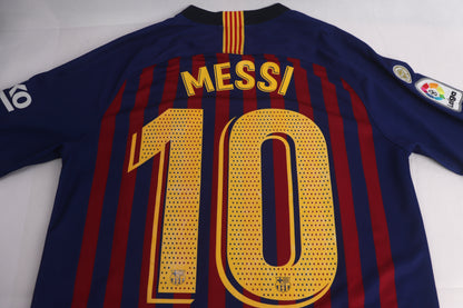 Barcelona 2018 Home Messi [S] Apparel Original Authentic Football Soccer Jersey Kit Shirt Nameset