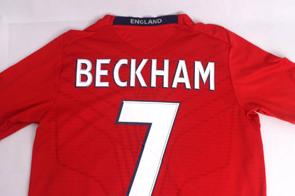 England 2008 Away Beckham [S] Apparel Original Authentic Football Soccer Jersey Kit Shirt Nameset