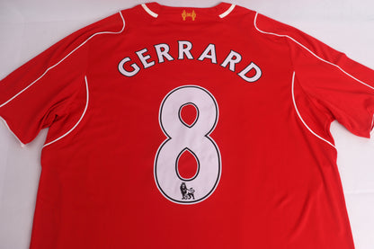 Liverpool 2014 Home BNWT Gerrard [XL] Apparel Original Authentic Football Soccer Jersey Kit Shirt Nameset