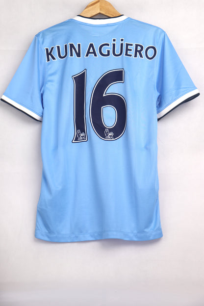 Manchester City 2013 Home BNWT Kun Aguero [S] Apparel Original Authentic Football Soccer Jersey Kit Shirt Nameset