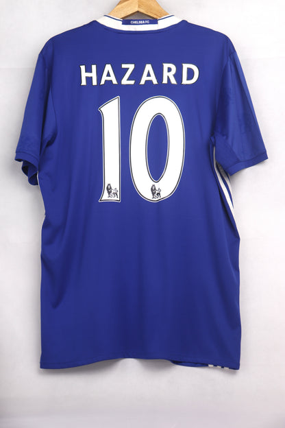 Chelsea 2016 Home Hazard [L] Apparel Original Authentic Football Soccer Jersey Kit Shirt Nameset