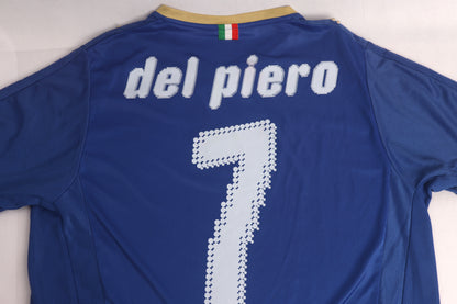 Italy 2008 Home Del Piero [M] Apparel Original Authentic Football Soccer Jersey Kit Shirt Nameset