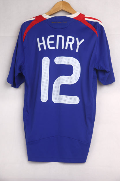 France 2008 Home Henry [M] Apparel Original Authentic Football Soccer Jersey Kit Shirt Nameset