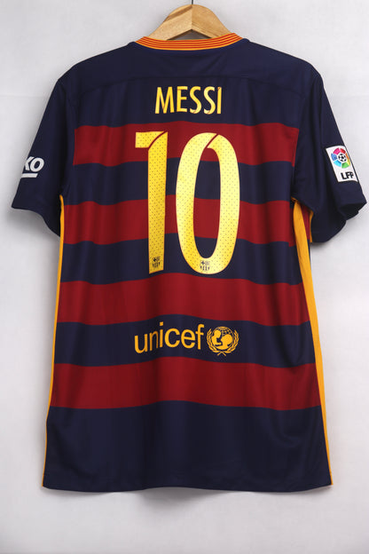 Barcelona 2015 Home BNWT Messi [M] Apparel Original Authentic Football Soccer Jersey Kit Shirt Nameset