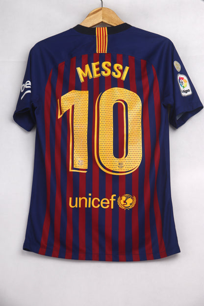 Barcelona 2018 Home Messi [S] Apparel Original Authentic Football Soccer Jersey Kit Shirt Nameset