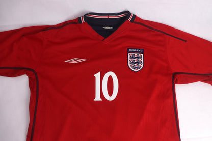 England 2002 Away Reversible Owen [L] Apparel Original Authentic Football Soccer Jersey Kit Shirt Nameset