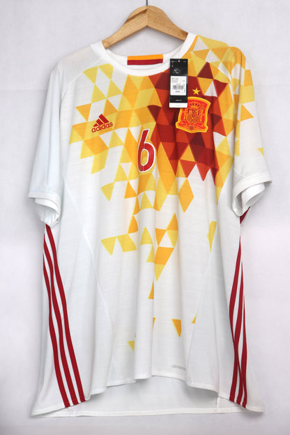 Spain 2016 Away BNWT Iniesta [XXL] Apparel Original Authentic Football Soccer Jersey Kit Shirt Nameset