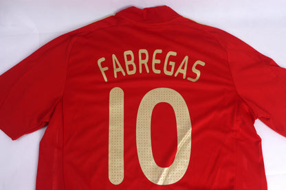 Spain 2008 Home Fabregas [L] Apparel Original Authentic Football Soccer Jersey Kit Shirt Nameset