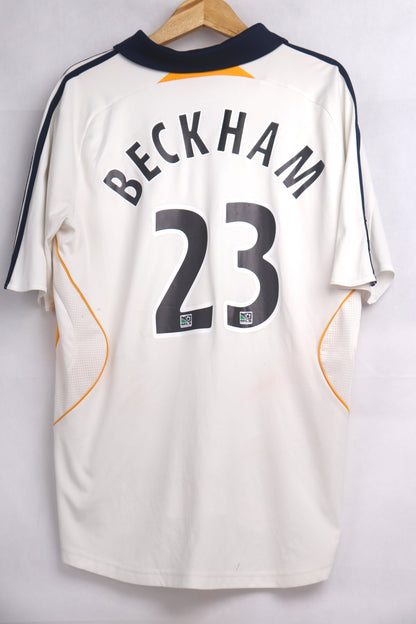 LA Galaxy 2007 Home Beckham [XL] Apparel Original Authentic Football Soccer Jersey Kit Shirt Nameset