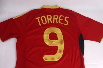 Spain 2009 Home Torres [M] Apparel Original Authentic Football Soccer Jersey Kit Shirt Nameset