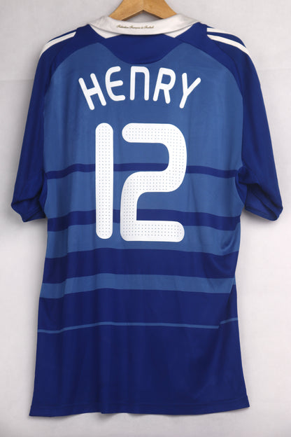 France 2009 Home Henry [L] Apparel Original Authentic Football Soccer Jersey Kit Shirt Nameset