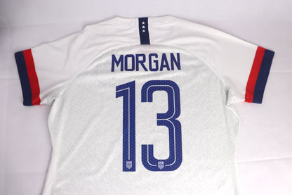 USA 2019 Home Women Alex Morgan [XL] Apparel Original Authentic Football Soccer Jersey Kit Shirt Nameset