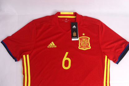 Spain 2016 Home BNWT Iniesta [M] Apparel Original Authentic Football Soccer Jersey Kit Shirt Nameset