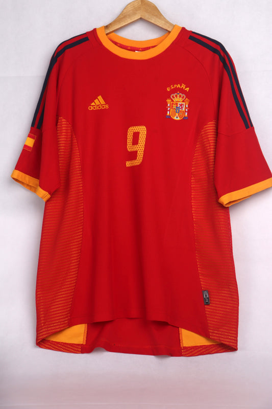 Spain 2002 Home Torres [XL] Apparel Original Authentic Football Soccer Jersey Kit Shirt Nameset